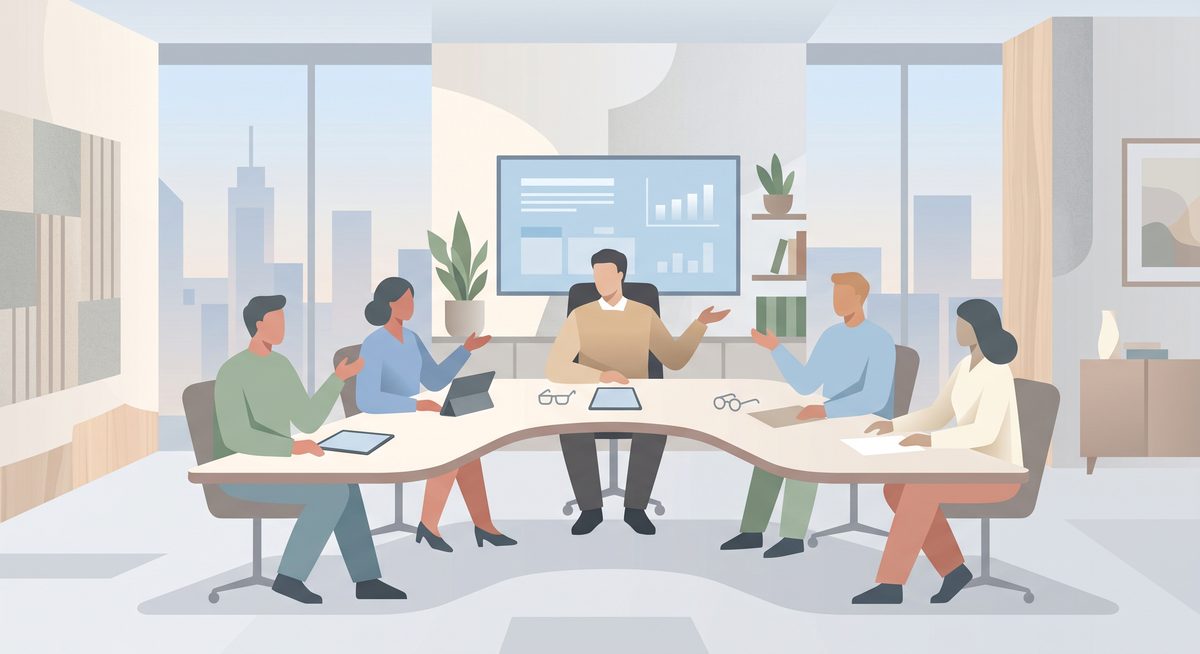 Advisory team in a boardroom meeting